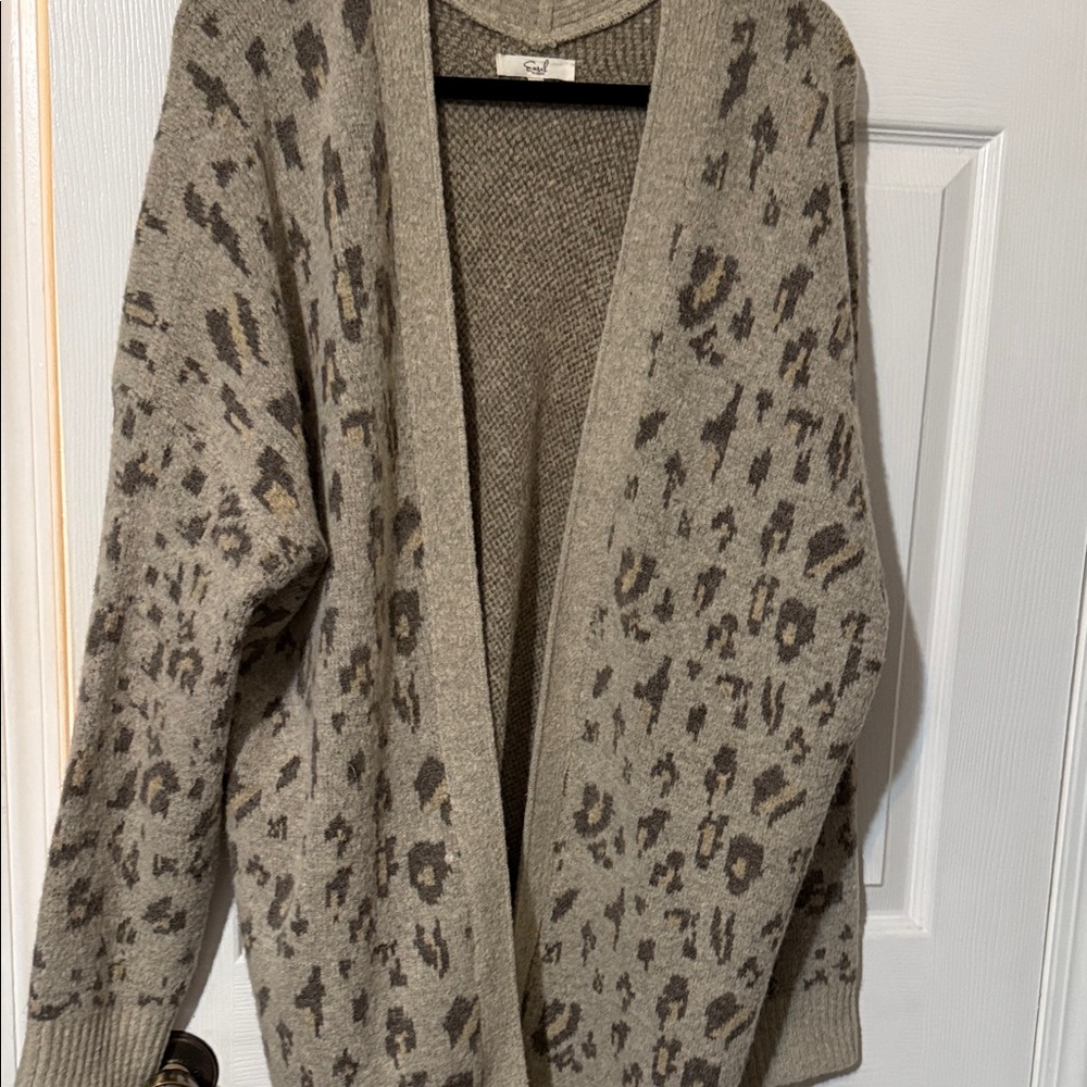 Stylish Leopard Print Open Cardigan